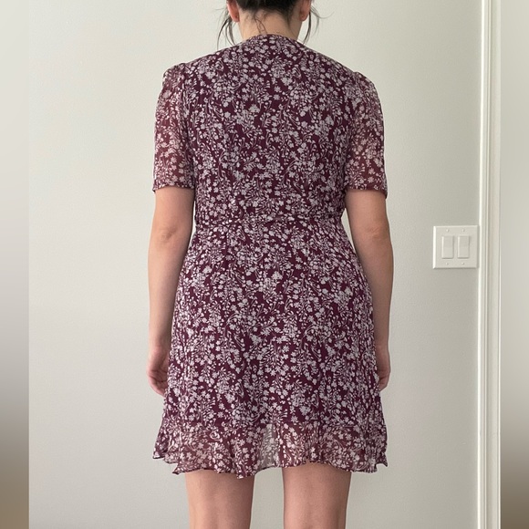 Francesca’s Boutique Plum Wrap Mini Dress - Picture 3 of 4